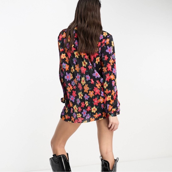 Only plisse oversized shirt in multi floral - Picture 4 of 7